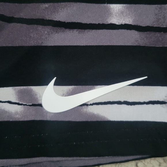 Nike Men's Black and Gray Striped Swim Shorts - Picture 3 of 5
